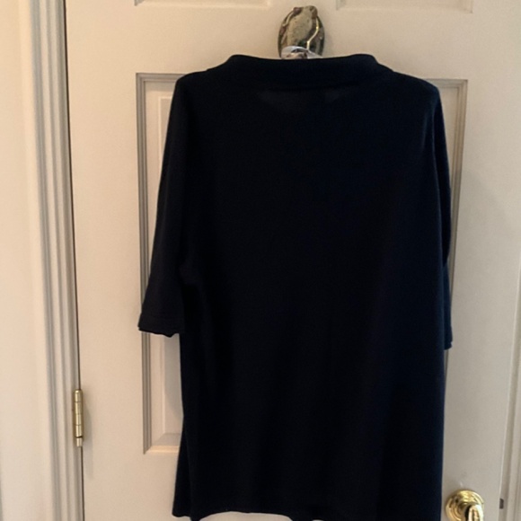 ELEGANT 100% (TRUE) BLACK SILK POLO BY TOM JAMES-EUC/XL - Picture 4 of 9